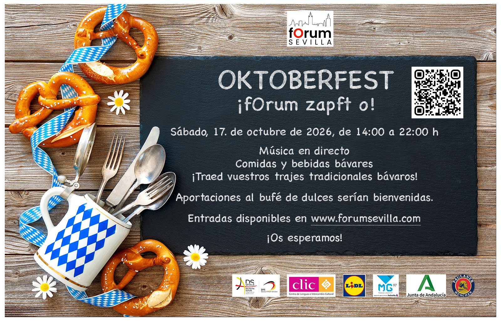 Cartel del Oktoberfest 2026 de fOrum Sevilla en español